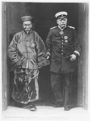 Li-Hung-Tchang in tour in Europa nel 1896 con Otto von Bismarck