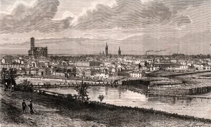 Limoges - Haute-Vienne - incisione in “La France illustrée: geografia, storia, amministrazione statistica” di V.A. Malt-Brown. 1884