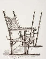 Sedia lettiga usata da Carlo I di Spagna, da Les Arts au Moyen Age, pubblicato nel 1873