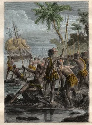 Louis Antoine, Conte di Bougainville (1729-1811) arriva all