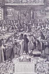 Luigi XIV, amore e delizia del suo popolo, incisione dall