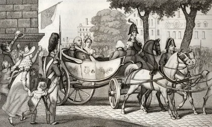 Luigi XVIII entra a Parigi alla Restaurazione del 1814, da 