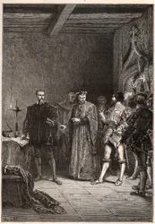 Louis de Berquin (1485-1529), cavaliere e umanista, riformatore religioso, liberato da Jean de la Barre