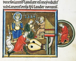 Re Davide con il salterio e musicisti, dal Salterio di Santa Elisabetta