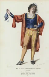 M M De Mallepaye Et De Baillevant (incisione colorata)