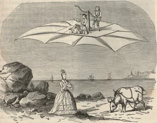 Macchina (Aliante) di Samuel Musgrave (1732-1780) - incisione in 