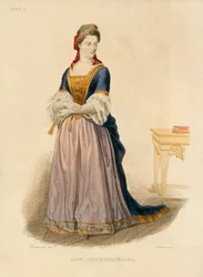 Madame Deshoulières (incisione colorata)
