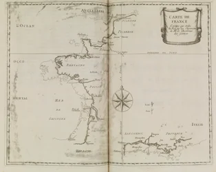 Mappa della Francia, c.1693