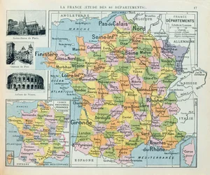 Mappa della Francia, c. 1914