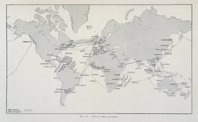 Mappa dei cavi sottomarini nel mondo - in "Attraverso l