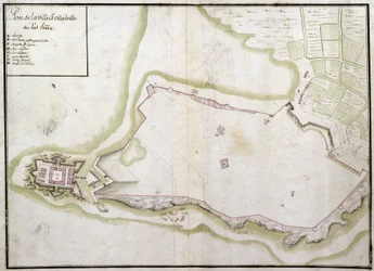 Mappa della città e della cittadella di Port Louis