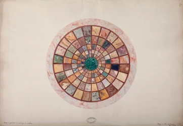 Mosaico di marmo sulla sommità del piedistallo fatto per la Principessa Elisa