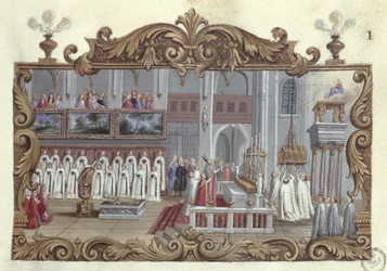 Messa dedicata a Santa Genoveffa, da un manoscritto, 1709
