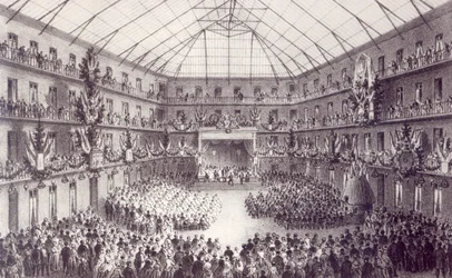 Festa del Primo Maggio nel Familistero di Guise, da Solutions Sociales di Jean-Baptiste Andre Godin (1817-88), Parigi, 1871