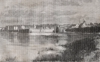 Melun - Île-de-France - incisione in "La France illustrée: géographie, histoire, administration statistique" di V.A. Malt-Brown. 1884
