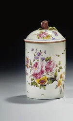 Vasetto di pomata Mennecy con coperchio, c.1750-70