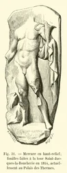 Mercurio in altorilievo; scavi fatti alla torre Saint-Jacques-la-Boucherie nel 1854, attualmente al Palazzo delle Terme