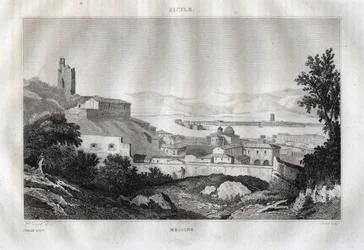 Messina - Sicilia - incisione da 