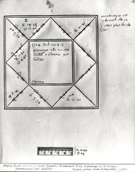 Ms.Fr.12293 fol.49 Oroscopo di Petrarca (1304-74) di Galileo, da una Collezione di Oroscopi di Figure dal XIV al XVII secolo