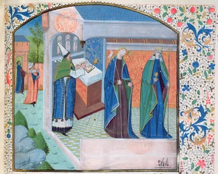 Ms 0338 f.1 La Chiesa e la Sinagoga, c.1465-70