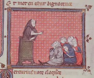 Ms 1044 fol.67 Il Sermone, da Ovide Moralise scritto da Chretien Legouais