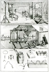 Ms 1064 fol.8 Una cava di ardesia, da Descriptions des Arts et Metiers