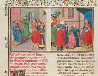 Ms 149 t.1 fol.108v Come i Belgi eleggono un Duca, da Histoire des Nobles Princes de Hainaut, di Jacques de Guise