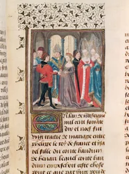 Ms. 149 t.3 fol.88 Il matrimonio di Filippo Augusto (1165-1223) Re di Francia e Isabella di Hainaut, figlia del Conte Baudouin