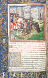 Illustrazione dal Libro X (Dalla cattività delle dieci tribù al primo anno di Ciro), Capitolo 1 delle Antichità giudaiche (Antiquitates Judaicae) di Flavio Giuseppe
