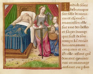 Ms 17 Giuditta, da "Vie des Femmes Celebres", 1505 circa (pergamena)