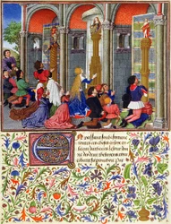 Arcita prega Marte, Palemone prega Venere, Emilia prega Diana, da La Teseida, di Giovanni Boccaccio (1313-75) 1340-41