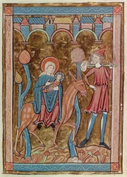 Ms 3016 fol.12 La fuga in Egitto, da Psautier à l