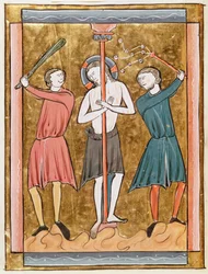 Ms 3016 fol.17v La flagellazione, da Psautier à l