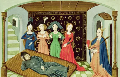 Ms 3045 f.3 Boezio, Filosofia e le Muse, da De Consolatione Philosophiae