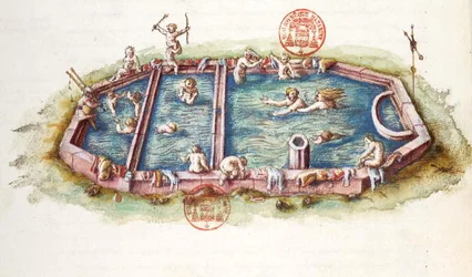 Le terme di Nerys a Neris-les-Bains, illustrazione da 