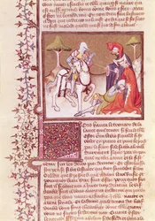 E così estrasse la lancia dal cavaliere morente, dal Livre de Messire Lancelot du Lac