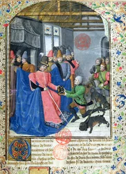 Cacciatore che presenta all