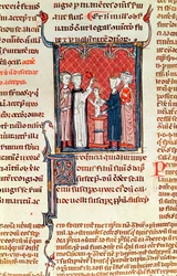 Ms 372 fol.161 Una scena di battesimo, dai Decreti di Graziano