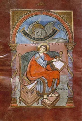 Ms 4 fol.101v San Luca, dal Vangelo di San Riquier, c.800