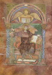 Ms 4 fol.66v San Marco, dal Vangelo di San Riquier, c.800