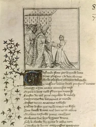 Ms Fr 848 fol.1 Christine de Pisan (1364-1430) presenta il suo lavoro a Luigi, Duca d