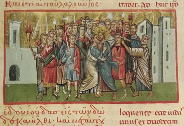 Ms. Gr. 54, fol. 99, Il bacio di Giuda