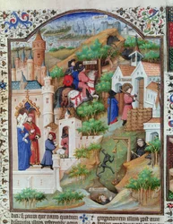 Ms Lat 17294 Fol.438 Scene della vita di San Benedetto (c.480-c.550) dal Breviario del Duca di Bedford, c.1424-35