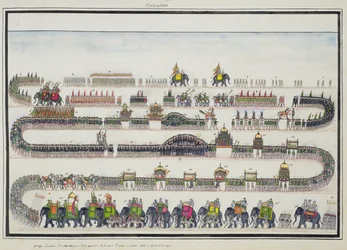 Cerimonia di Muharram, Faizabad, 1772 dal Gentil Album, pubblicato nel 1774