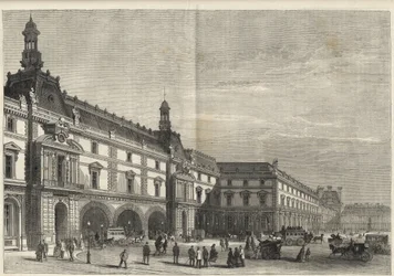 Nuovi edifici delle Tuileries in Place du Carrousel - Incisione (1869)