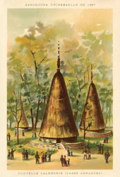 Nuova Caledonia (capanne Kanak), Esposizione Universale 1889, Parigi