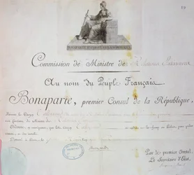 Nomina di Charles Maurice de Talleyrand-Perigord (1754-1838) alla posizione di Ministro degli Esteri, c.1797