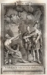 O Sole lo vedi, e lo sopporti! Ulisse mi rispose senza muoversi: Giove lo vuole... incisione del 1798 di Monnet in 