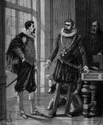 Olivier De Serres (1539 - 1619) agronomo francese con Enrico IV Re di Francia (1553-1610)