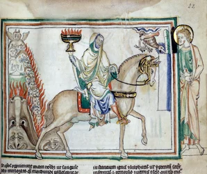 Apertura del quarto sigillo: La Morte a cavallo del cavallo verde. Miniatura tratta da "L